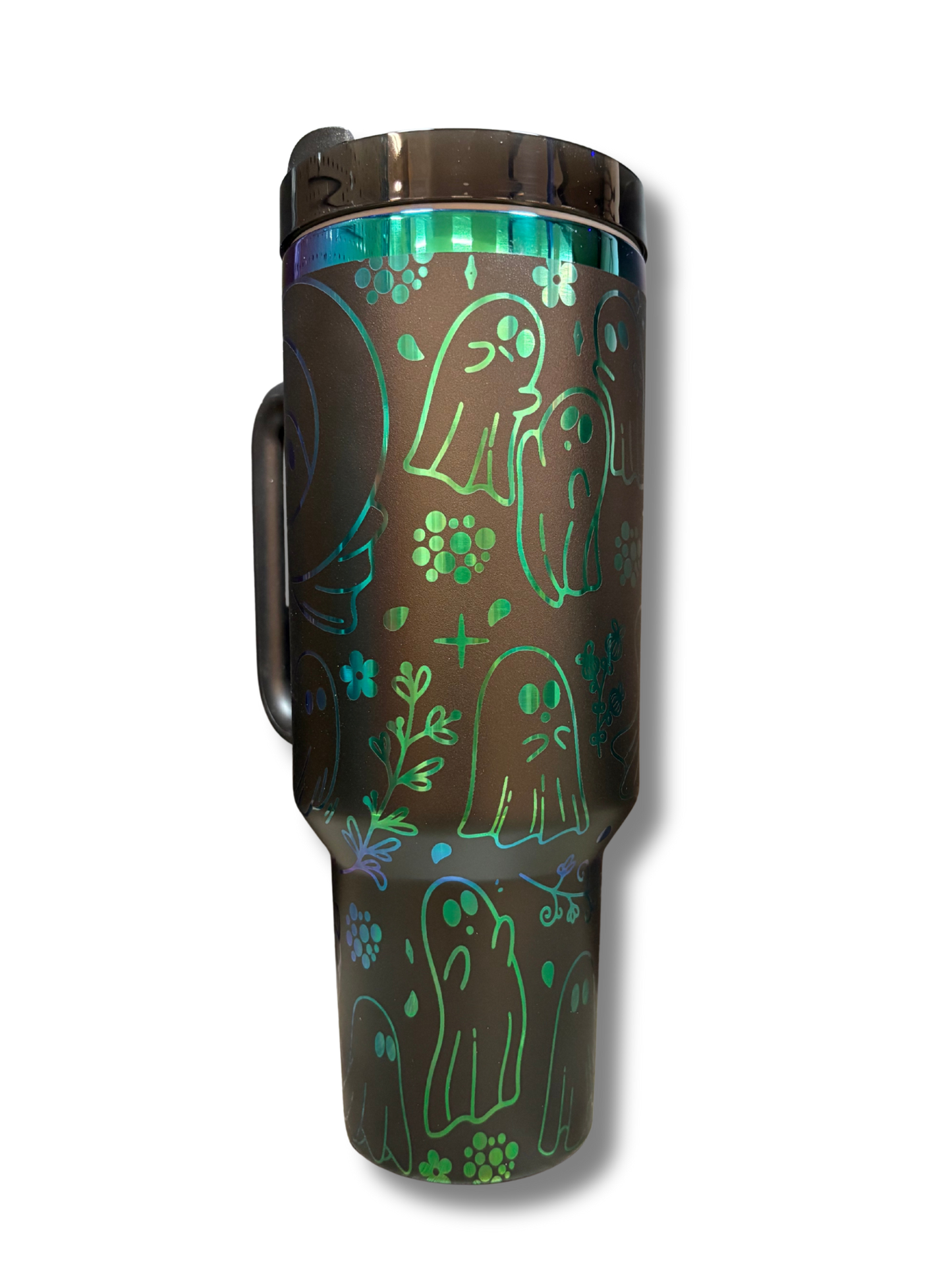 Ghostly Glow Rainbow Stainless Steel Lasered Tumbler
